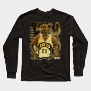 Gary Payton - Vintage Design Of Basketball Long Sleeve T-Shirt